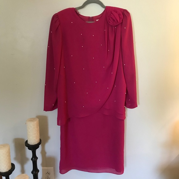magenta mother of the bride dresses